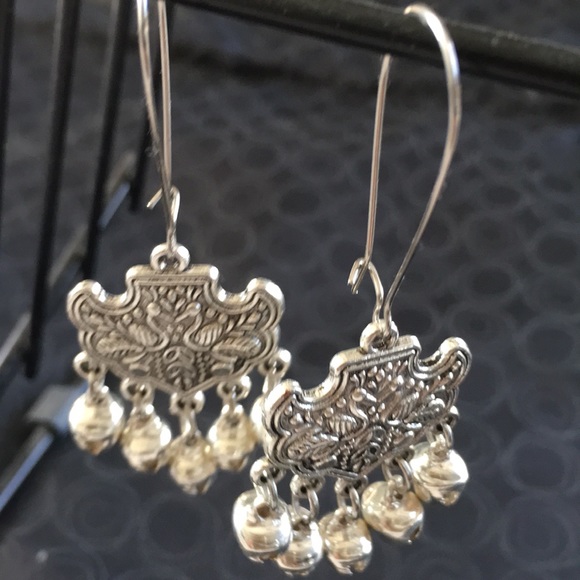 🔹Handmade oxidized silver hoop earrings New - Picture 2 of 3